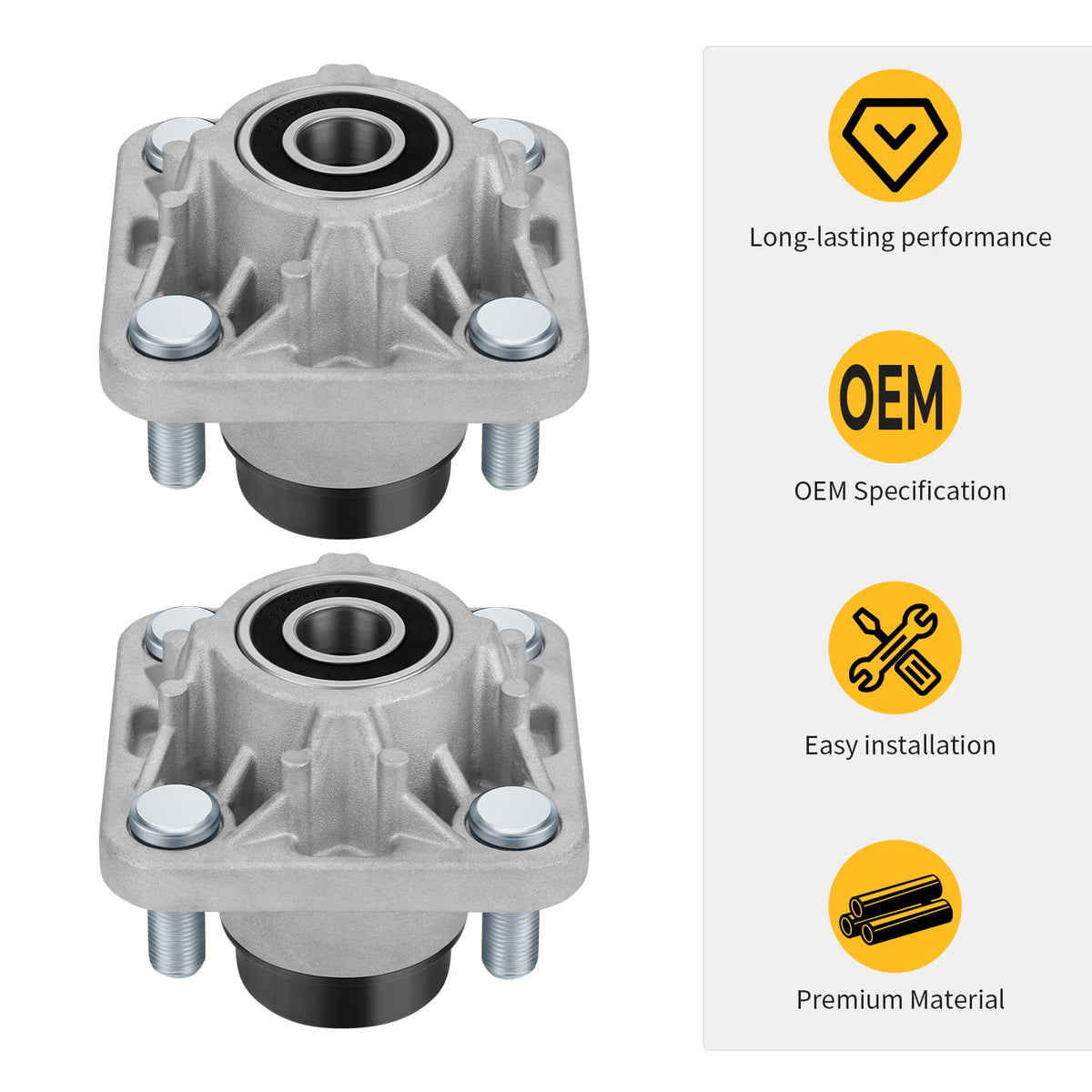 M MATI hub-pack includes two assemblies and two caps for replacement.