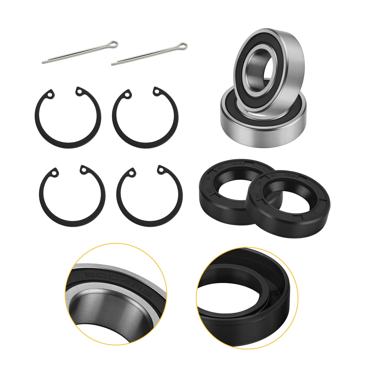 Bearing seals and pins included in M MATI kit for EZ-GO durability.