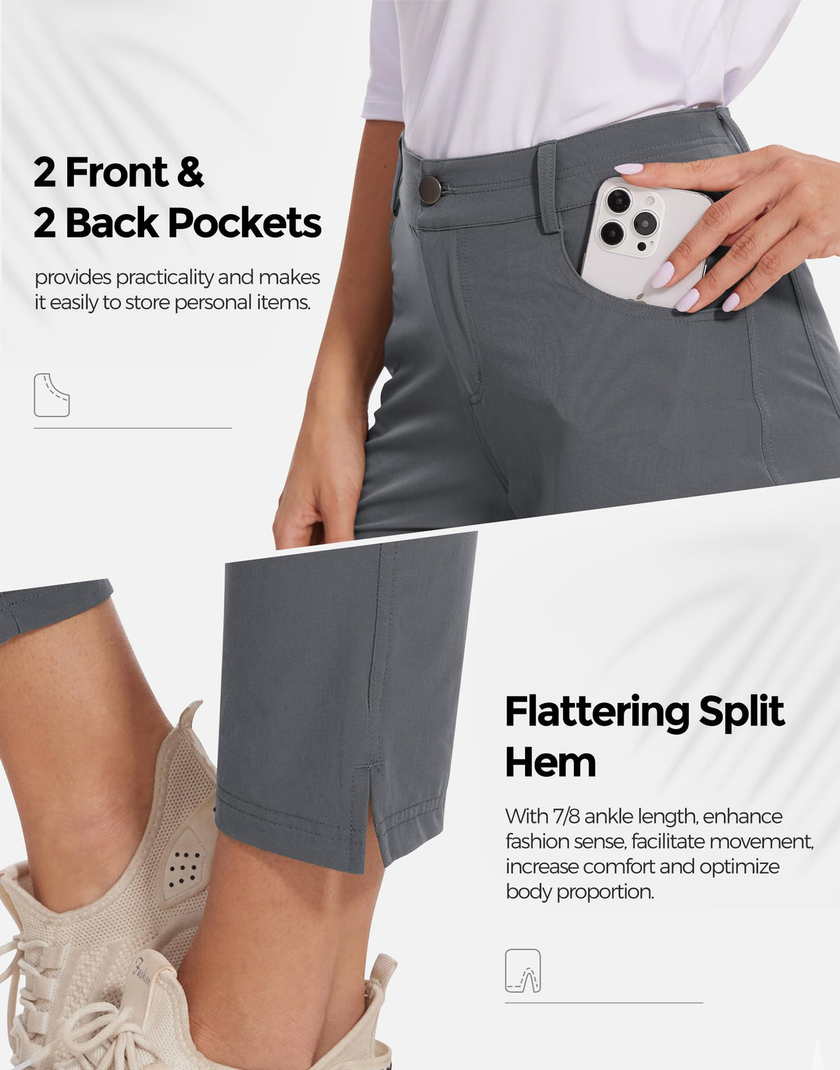 M MOTEEPI quick-dry, lightweight fabric keeps you comfortable while traveling.
