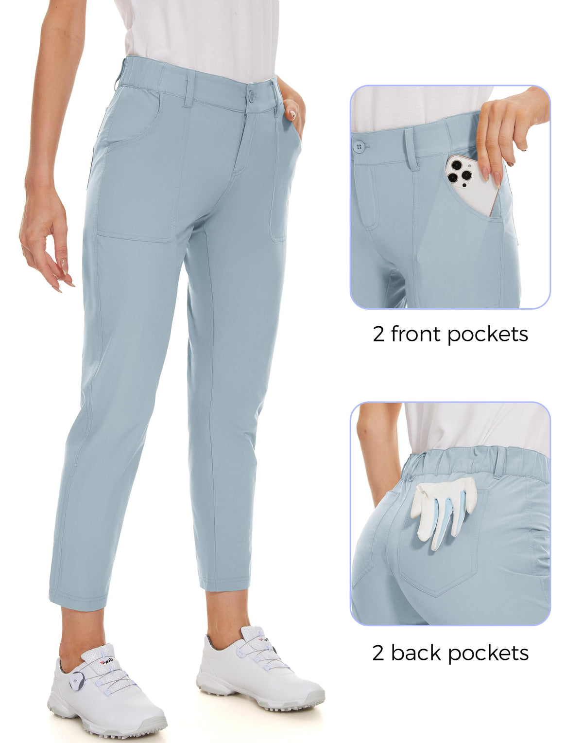 M MOTEEPI work pants featuring four pockets for essentials on the course