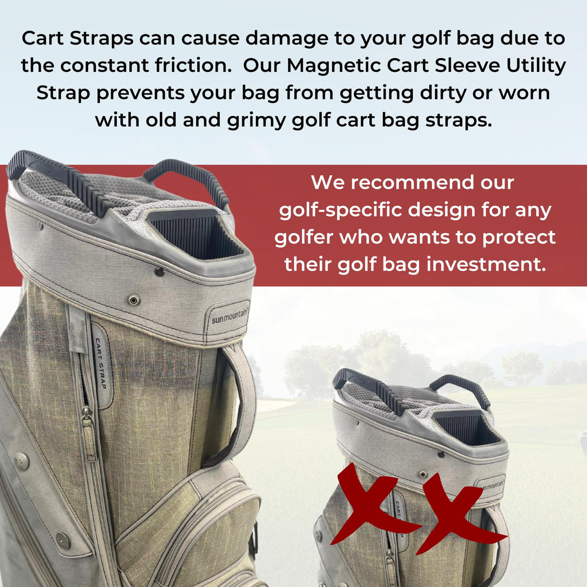 MADSON GOLF easy-installation one-minute setup fits standard golf cart straps