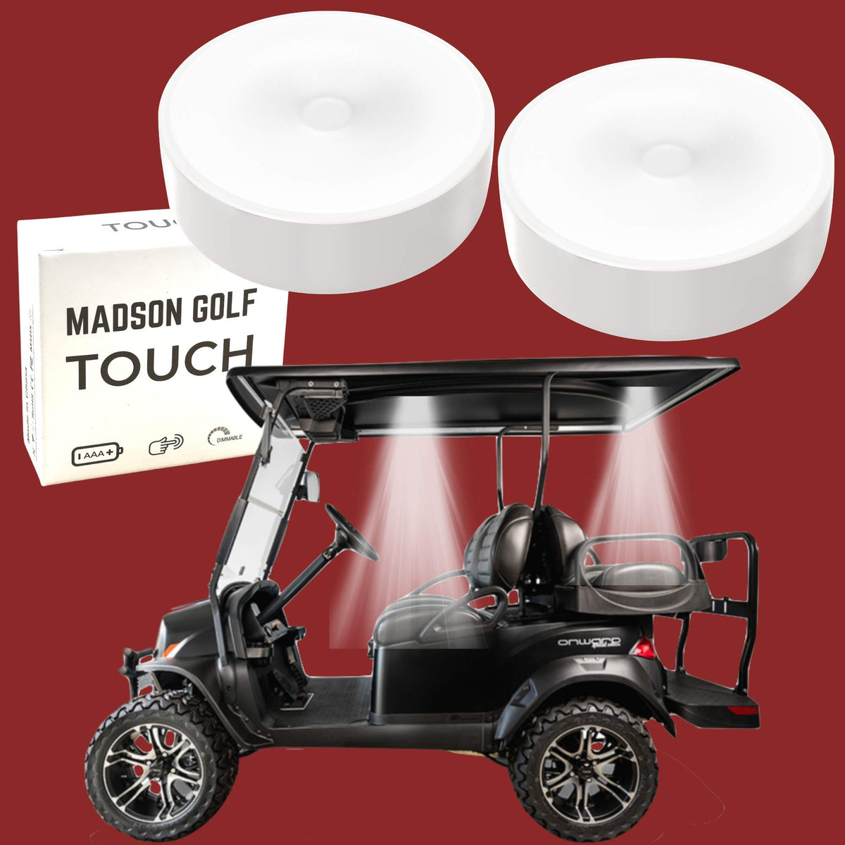 MADSON GOLF roof LED light center improves nighttime interior visibility