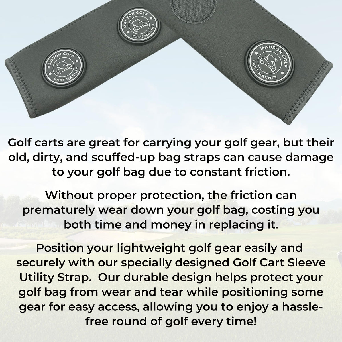 MADSON GOLF strong magnets keep lightweight items securely in place