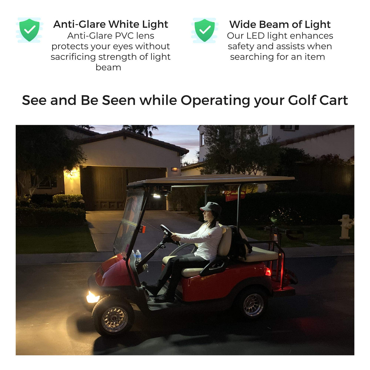 MADSON GOLF two-pack LED lights kit provides versatile golf cart interior illumination