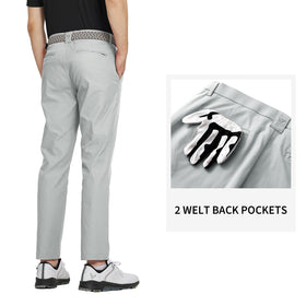 Maelreg golf pants back view demonstrates secure pockets and clean silhouette.