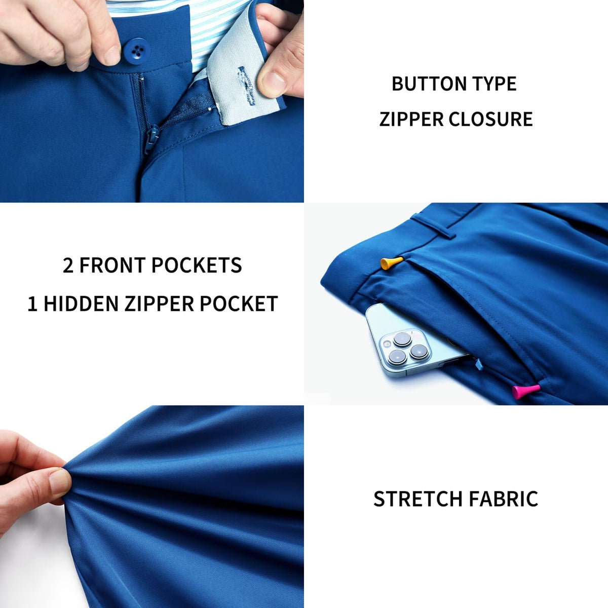 Maelreg golf pants five-pocket layout; convenient carry for golf