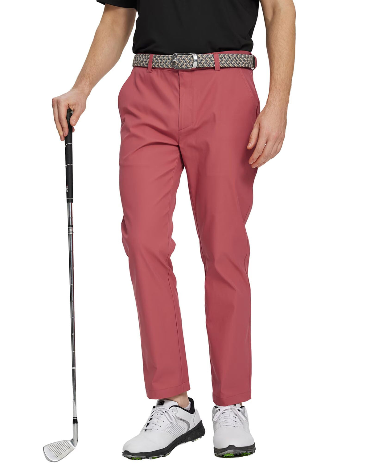 Maelreg men's golf pants cranberry with flat-front design for on-course comfort and water resistance.