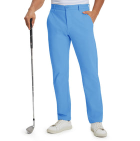 Maelreg mens golf pants front zip close for a secure, adjustable fit during play.