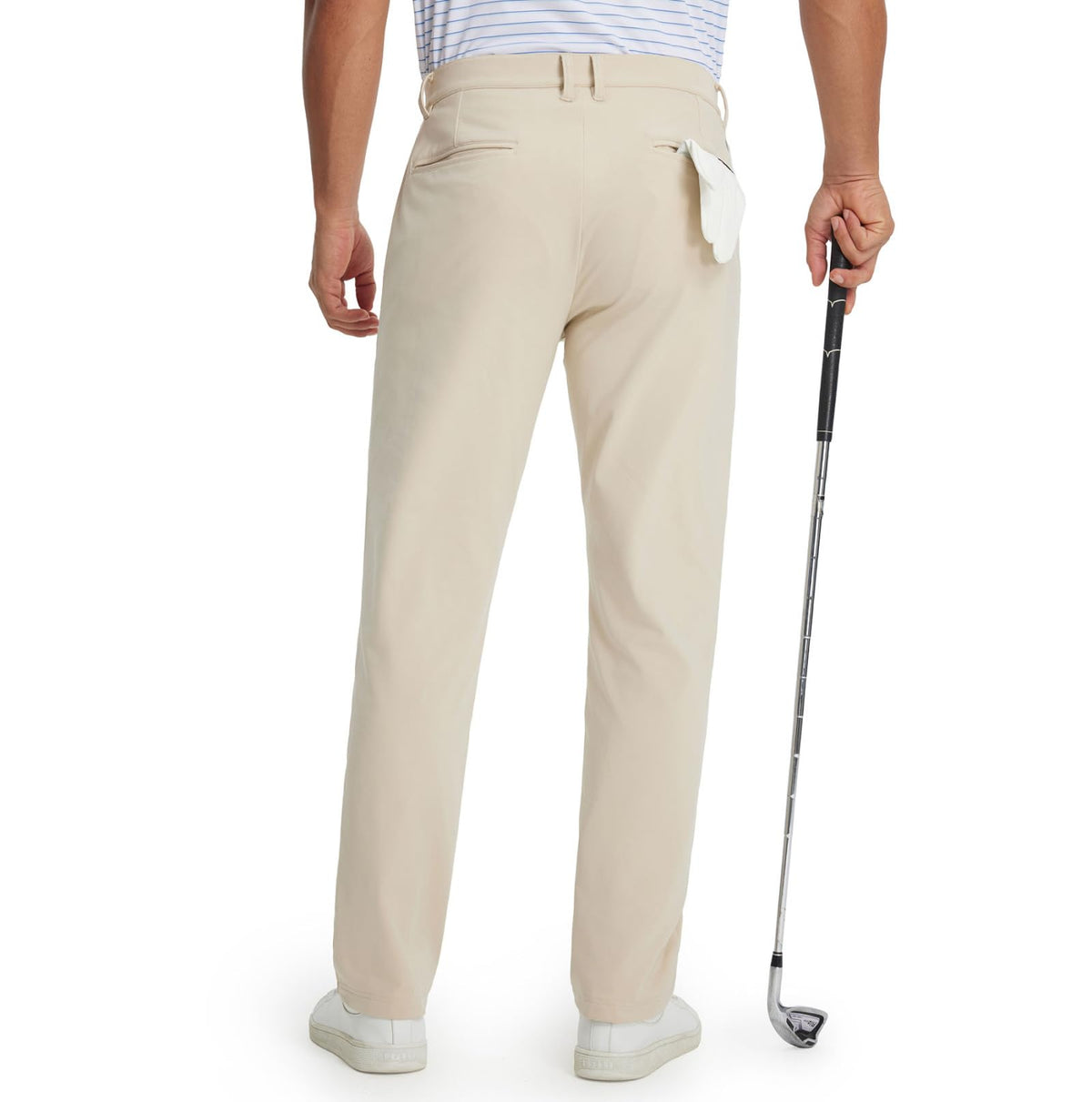 M MAELREG golf pants showing back pockets for secure essentials on course