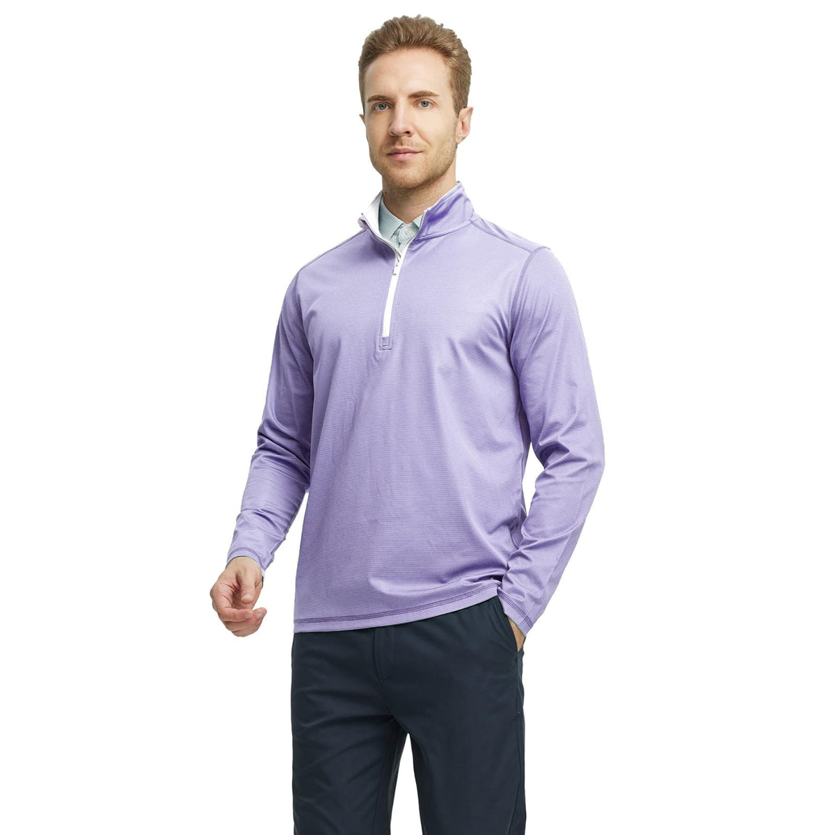 M MAELREG moisture-wicking pullover keeps you dry during activities.