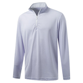 MAELREG mens lavender jacquard pullover, quarter-zip detail for versatile golf and outdoor wear