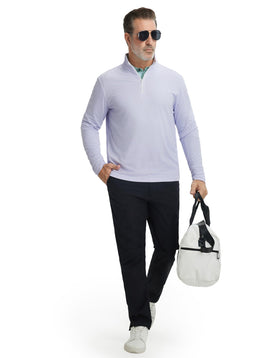 Lavender MAELREG pullover worn with athletic jacket for layered comfort