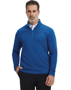 M MAELREG quarter zip pullover back view for a sleek, versatile casual look