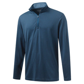 M MAELREG quarter zip pullover front view in navy offers versatile athletic comfort