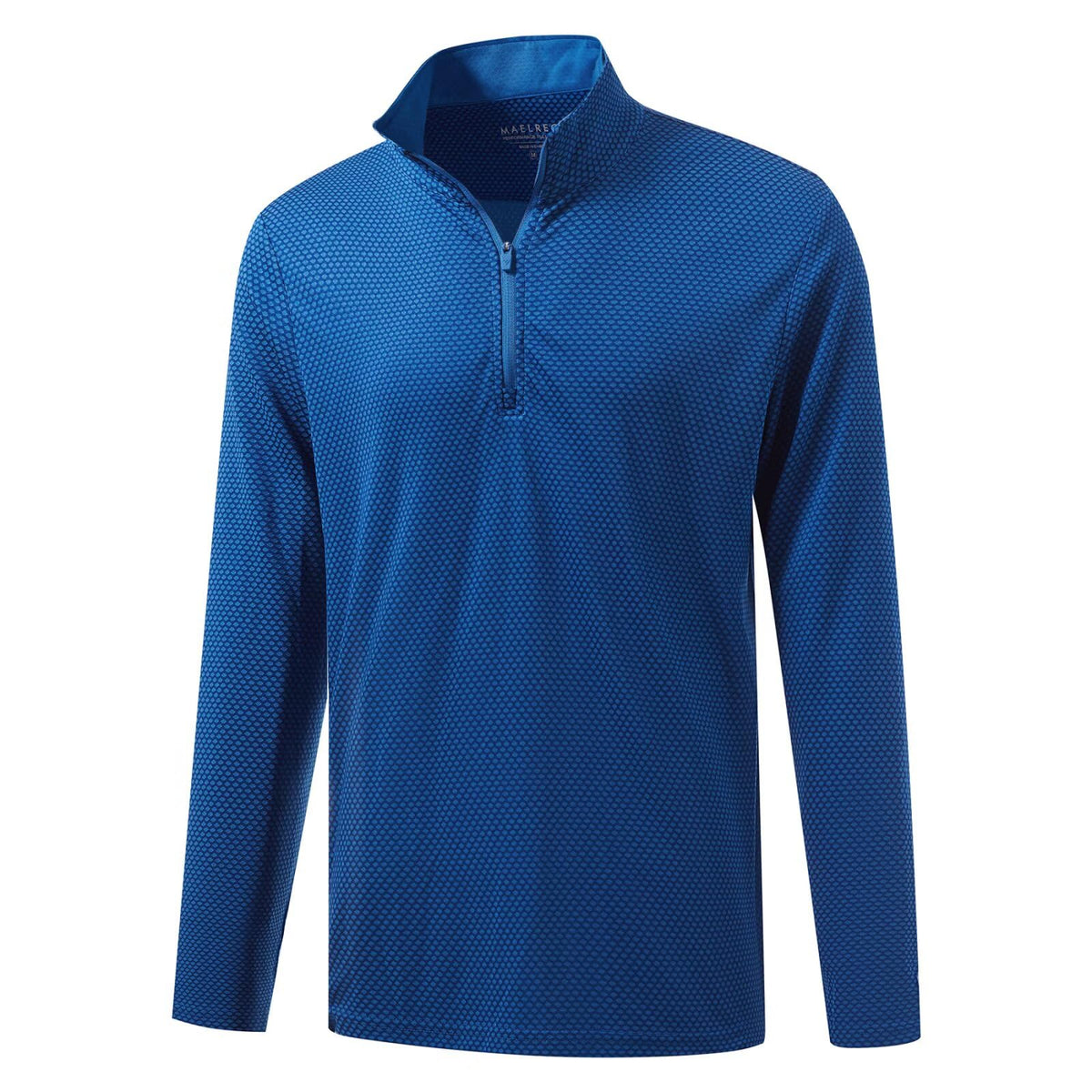 M MAELREG quarter zip pullover front view showing flexible performance fabric for outdoor activities