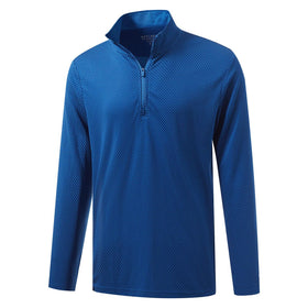 M MAELREG quarter zip pullover front view showing flexible performance fabric for outdoor activities