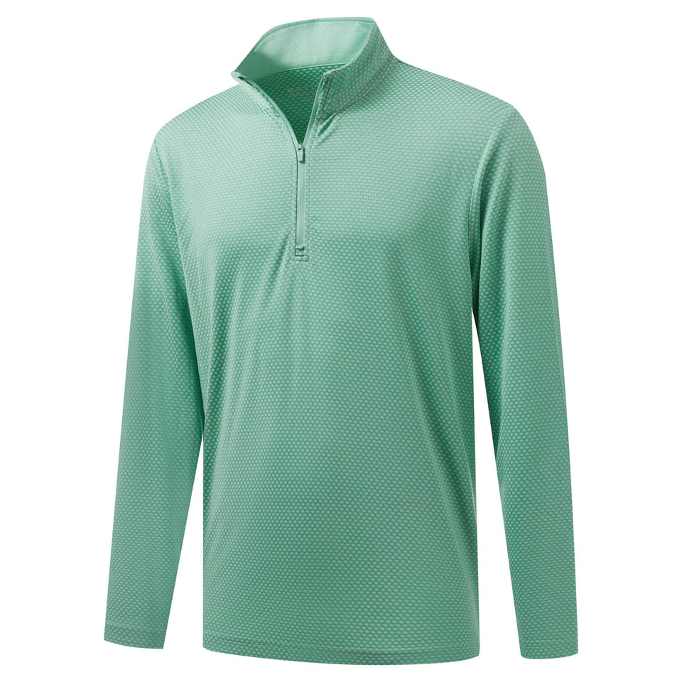 Maelreg Quarter Zip Pullover texture close-up with premium jacquard knit for daily comfort