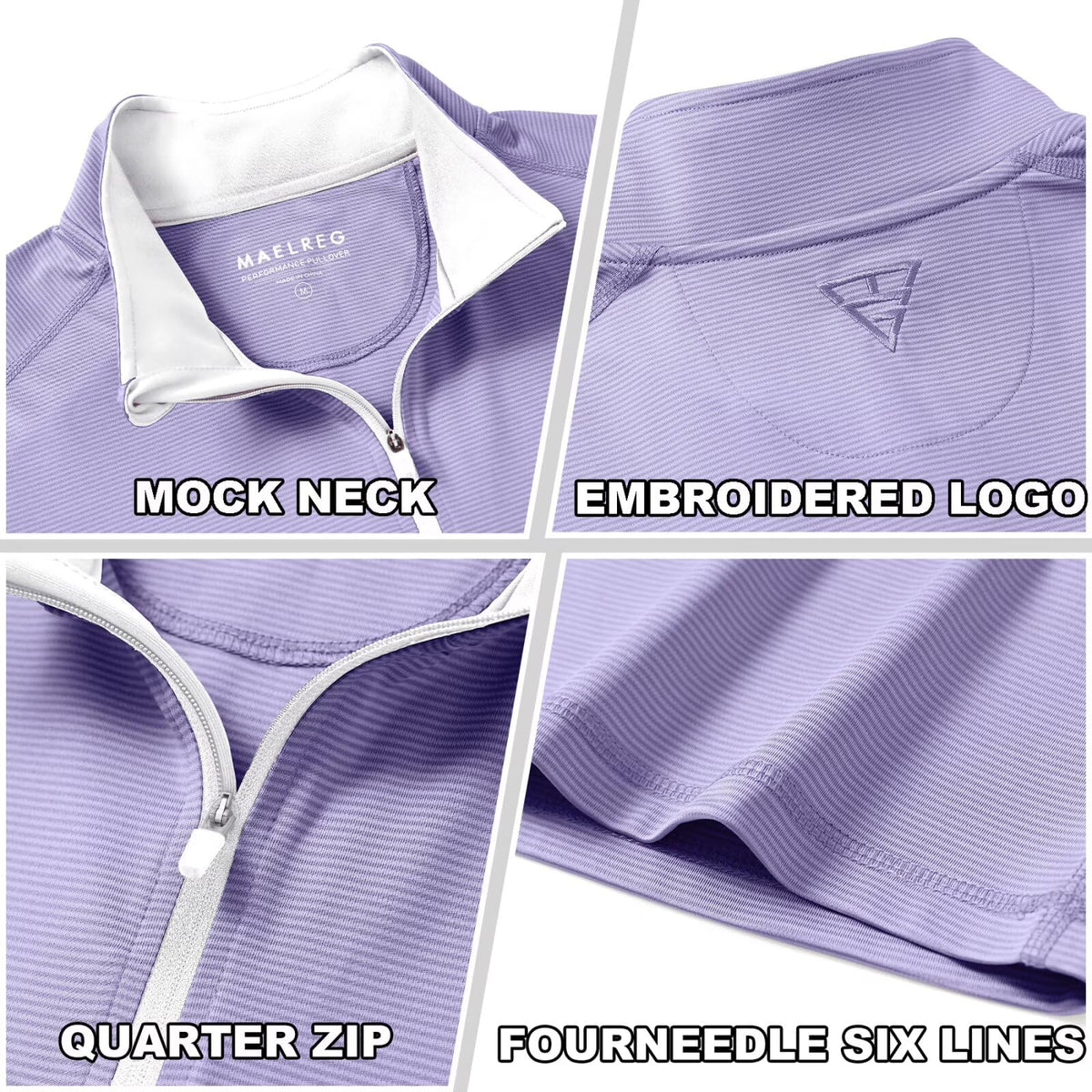 M MAELREG stand-up mock neck adds UV protection and warmth.