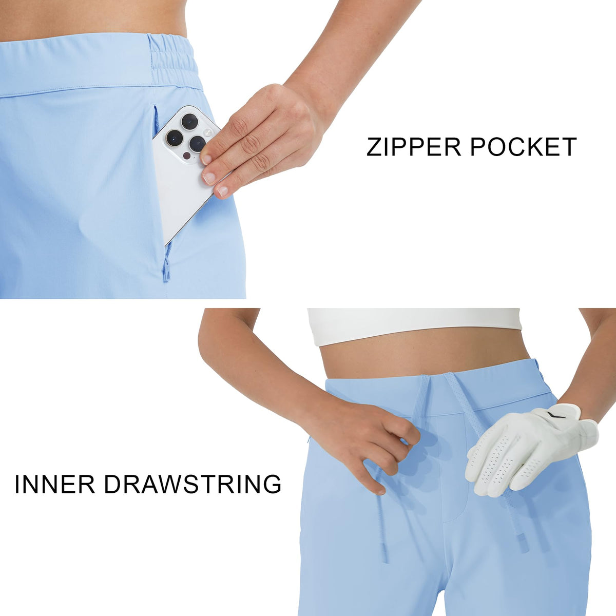 M MAELREG inner drawstring waist offers a snug, adjustable fit.