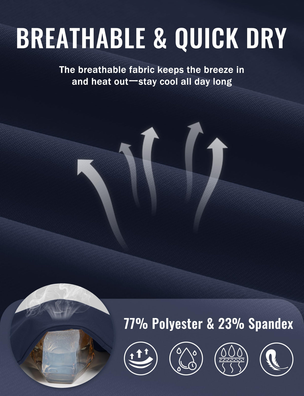 Cuffed ankles design on MAGCOMSEN golf pants to keep debris out