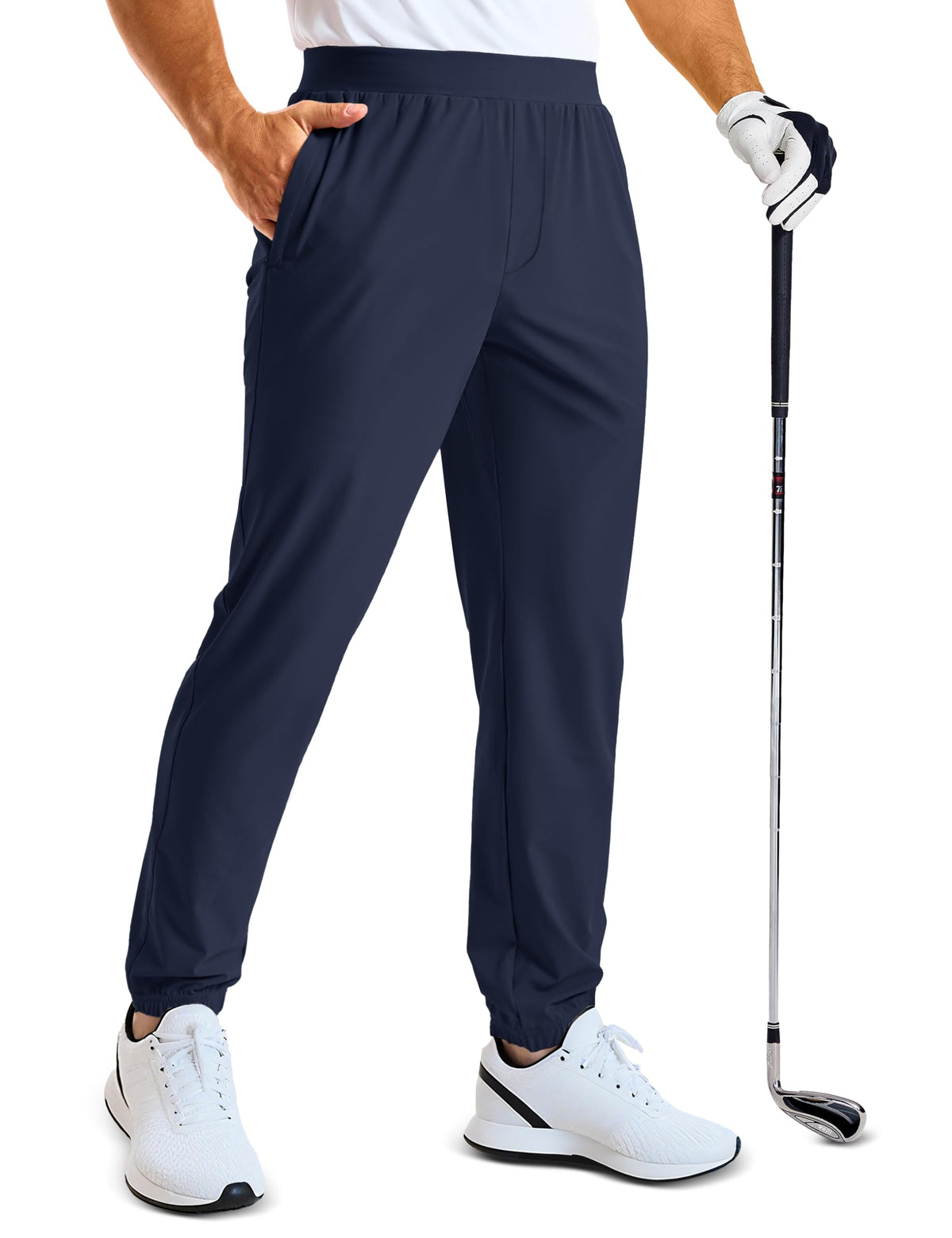 MAGCOMSEN golf pants front view shows lightweight, quick-dry fabric for all-day comfort