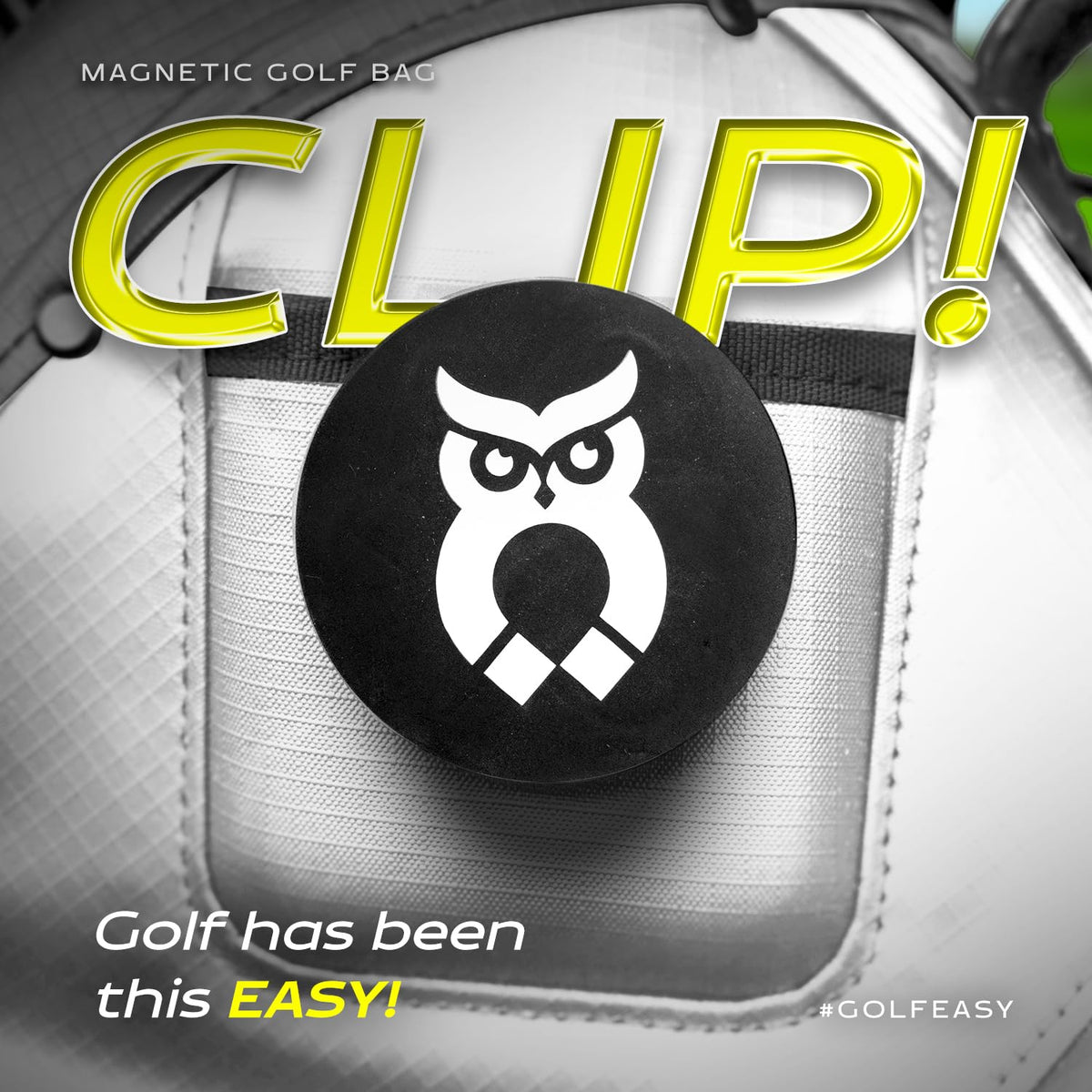MagnetOwl universal bag compatibility fits various golf bags.