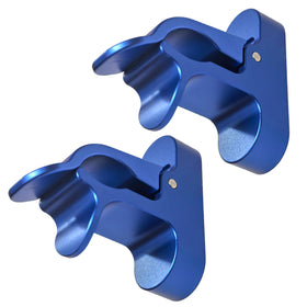 MAGOLFIN two-pack magnetic golf holder clip blue on metal surface; keeps gear within reach.