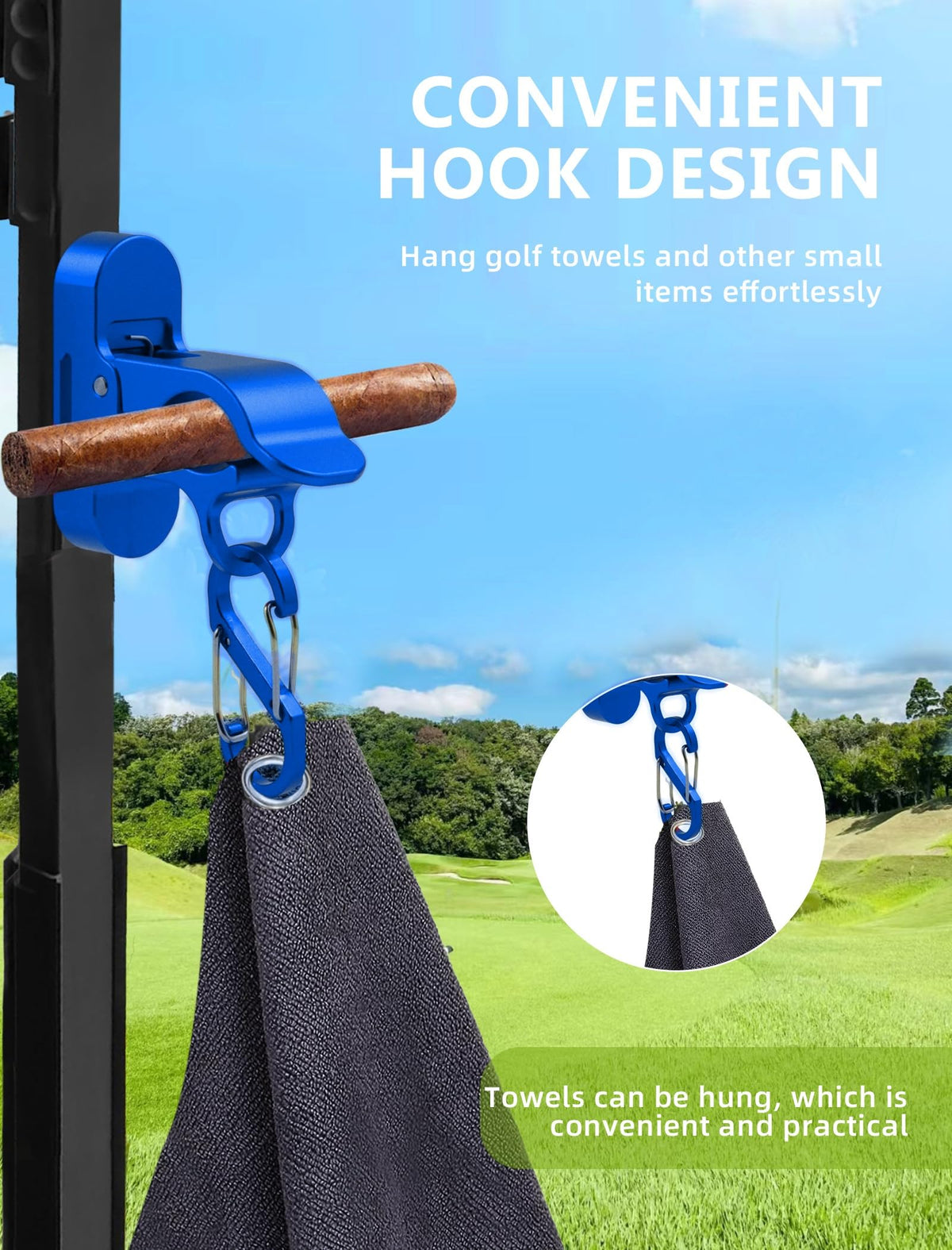 MAGOLFIN aluminum alloy clip features ergonomic grip for easy attachment