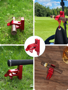 MAGOLFIN dual-gate carabiner enables quick, versatile attachment to bags or carts.