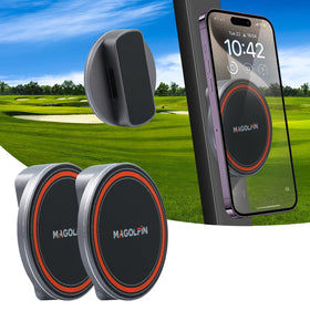 MAGOLFIN M90S dual magnetic golf cart mount with MagSafe for secure on-course use.