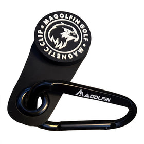 MAGOLFIN magnetic clip secures towel to golf bag without scratching