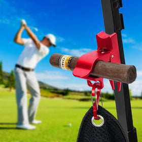 MAGOLFIN magnetic golf cart holder showing strong hold on metal surface