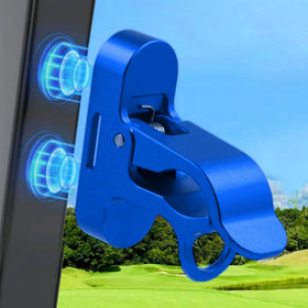 MAGOLFIN magnetic golf holder clip in red with secure grip on carts