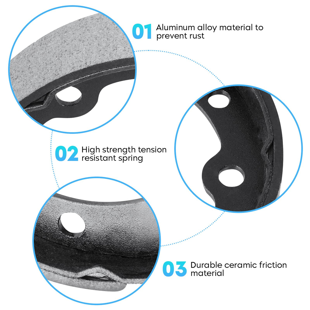Magorfas brake shoes kit for Precedent carts boosts braking reliability