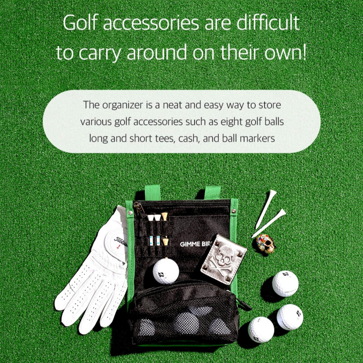 mahalo squad multi-pocket storage design helps organize mobile devices, gloves, and scorekeeping tools