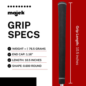 Majek jumbo grip weight 76.5 grams demonstrating balanced feel