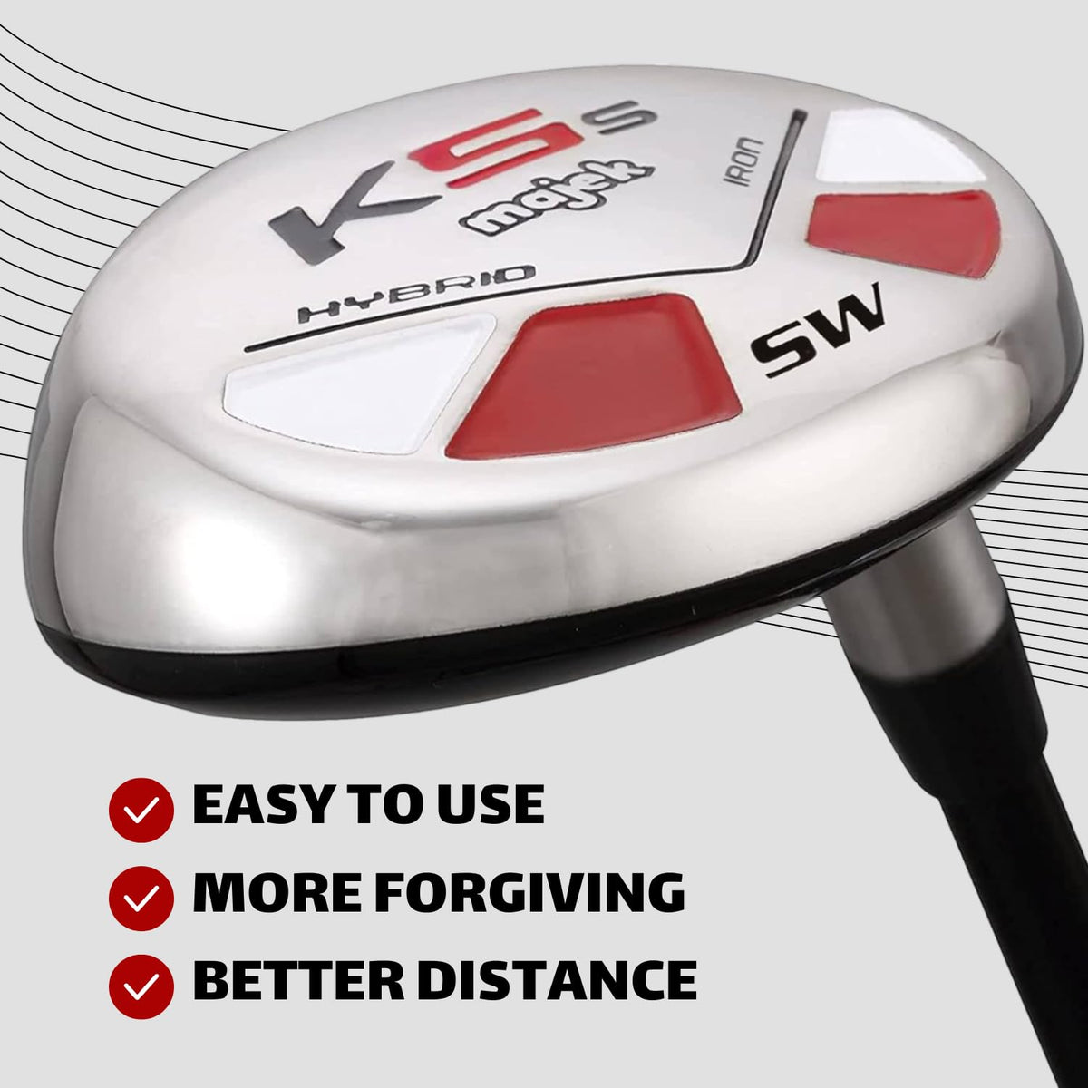 Majek 55-degree loft enables versatile launch for approach shots.