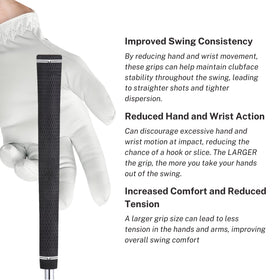 Majek golf grips 360-degree wrap closeup for consistent feel around the club.