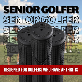 Majek arthritic-friendly grips on pack; ready to replace across clubs.