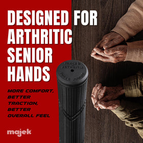 Majek 87-gram round grip suits senior players seeking comfortable, consistent contact.