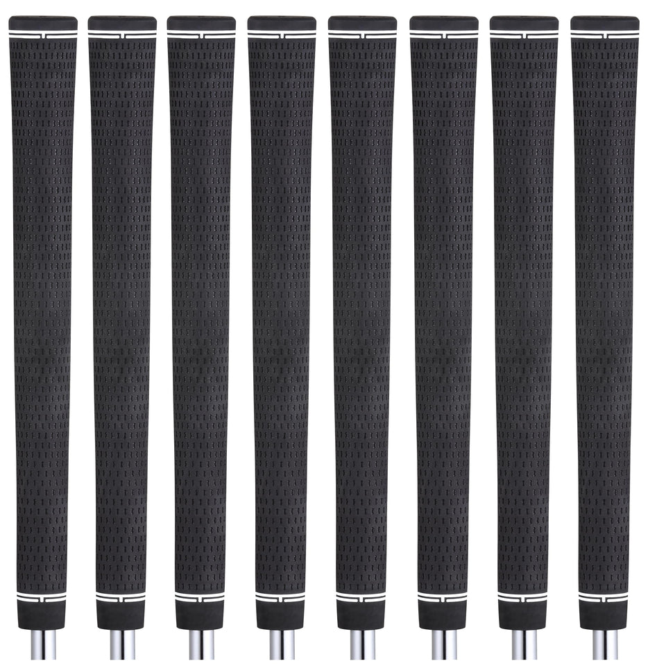 Majek Super Jumbo round no-logo grips; 360-degree view highlighting high-traction surface for secure swings.