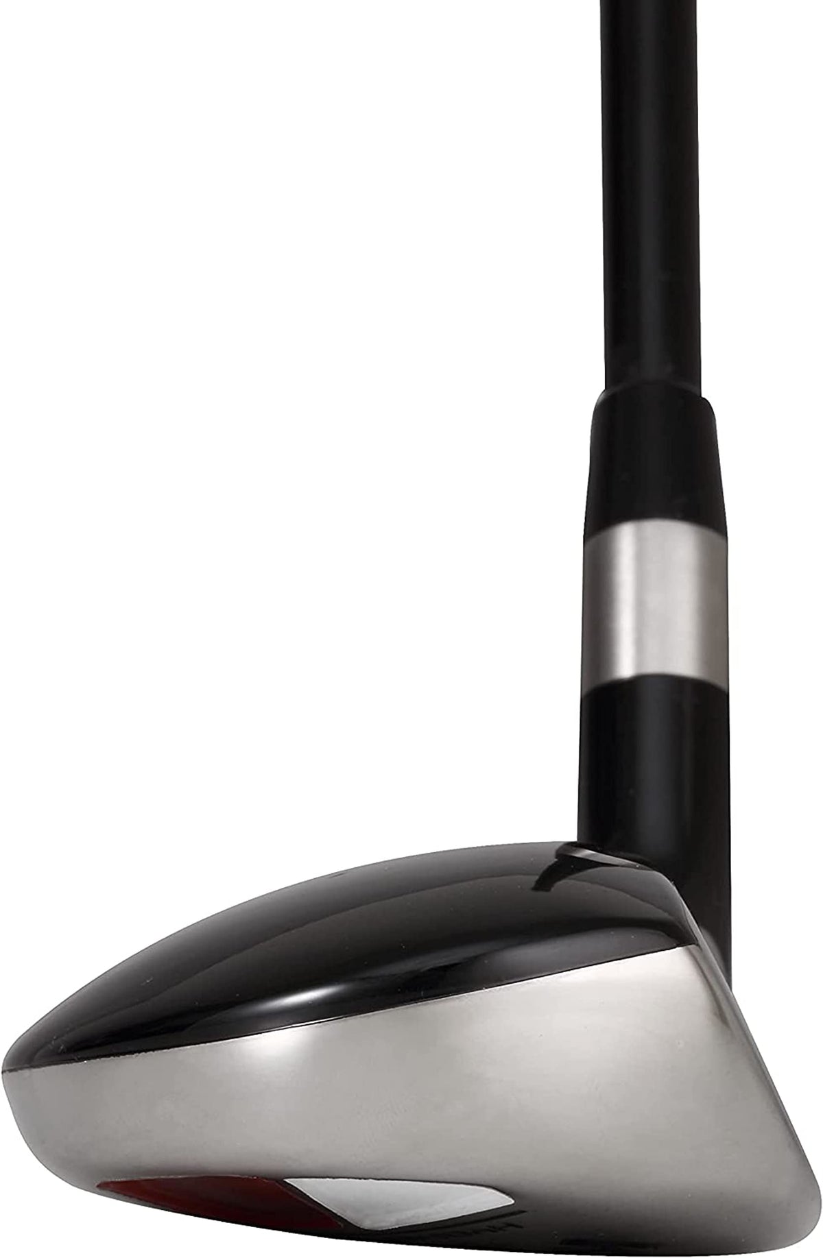 On-swing action image illustrating stable contact with the ball.