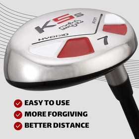 Loft 32 degrees on Majek 7 hybrid for higher trajectory into greens.