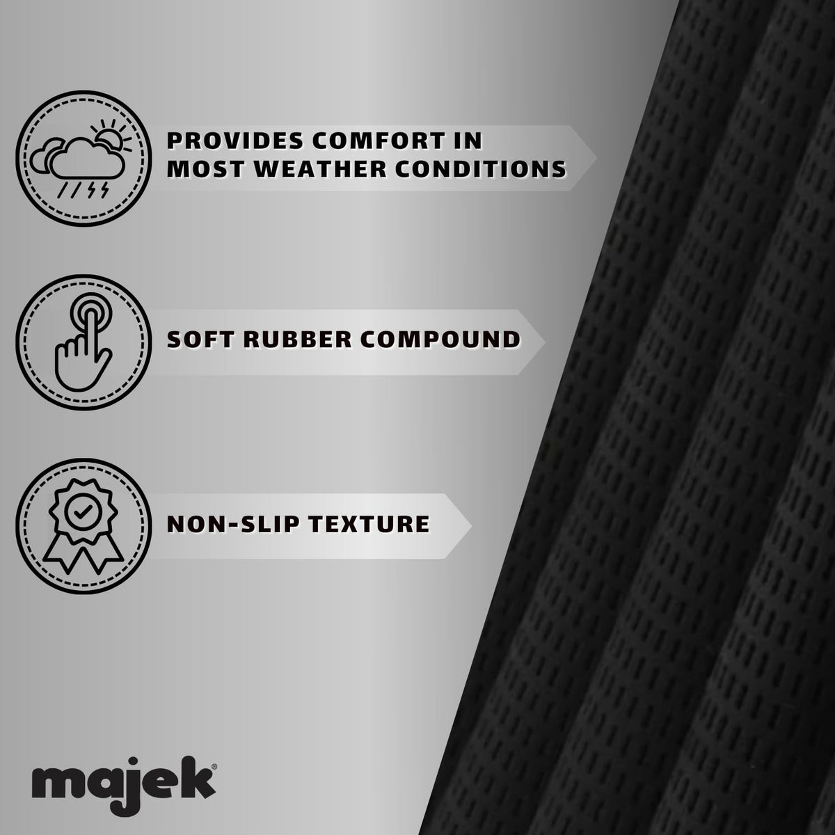 Majek jumbo velvet grip installed on a club shaft for precision