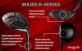 Right-handed Petite design of Majek K-Series 3 Wood for narrow targeting.