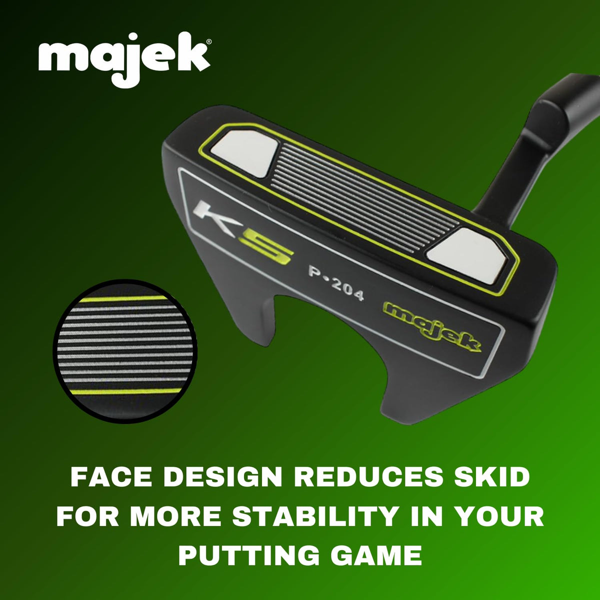 Majek K5 P-204 tour-weighted head offers solid feel on quick greens