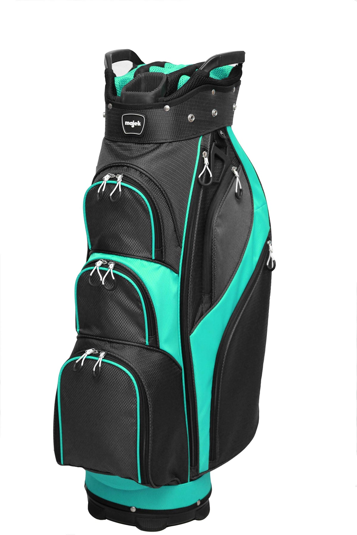 Majek premium ladies golf bag top view showing 14-way divider