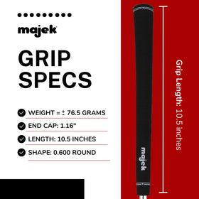 Majek round shape grip closeup for consistent hand positioning.