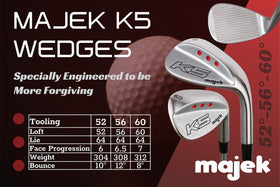Overhead view of Majek senior wedge set ready for bag.