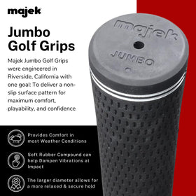 Majek tour pro velvet texture close-up shows premium grip feel for steady swings.